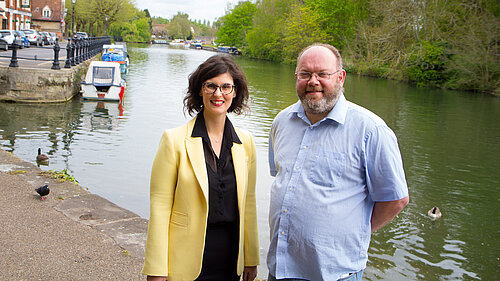 Layla Moran and local councillor Neil Fawcett