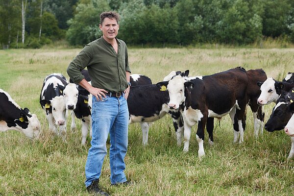 Charlie with cows