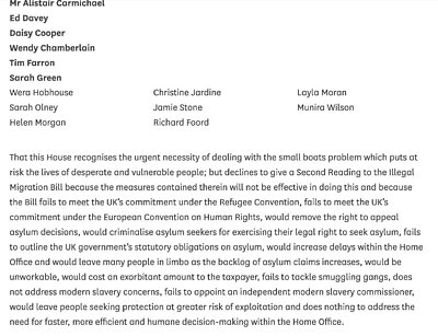 Response of our Lib Dem MPs to the asylum bill