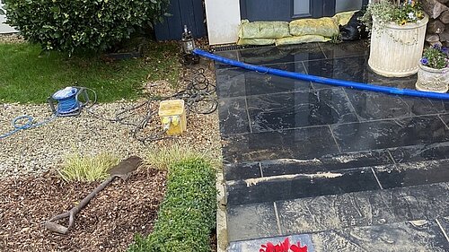 Raw sewage water reaching a house in Faringdon, Oxfordshire